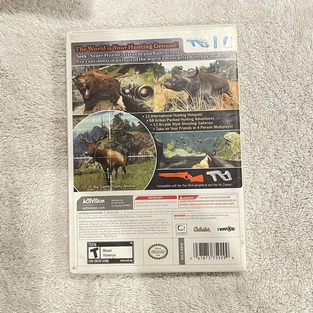 Cabela's Big Game Hunter 2010 Wii TESTED COMPLETE CASE DISC BOOK Video Game